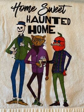 Home Sweet Haunted Home Halloween Graphic Kitchen Towel